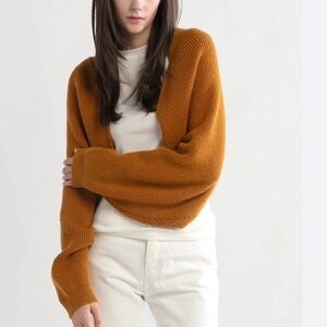 Anthropologie Pilcro Mustard Knit Slouchy Shrug Cardigan OS